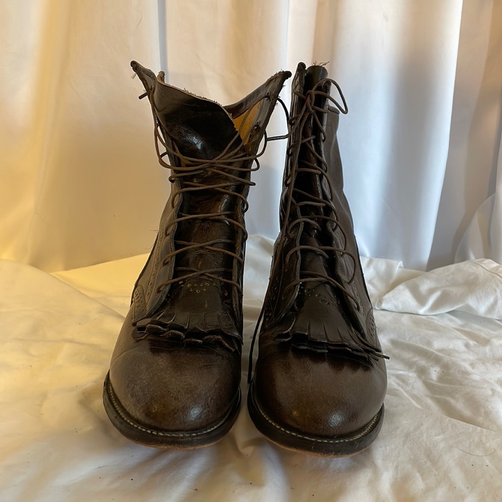 Vintage Justin Lace Up Ropers